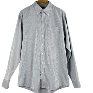 Nordstrom‎ Trim Fit Striped Button-Up Shirt Size 17.5 34/35 Men's Long Sleeve